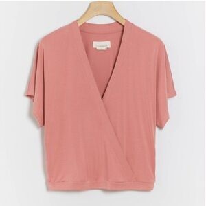 Anthropologie Dusty Rose Wrap Blouse